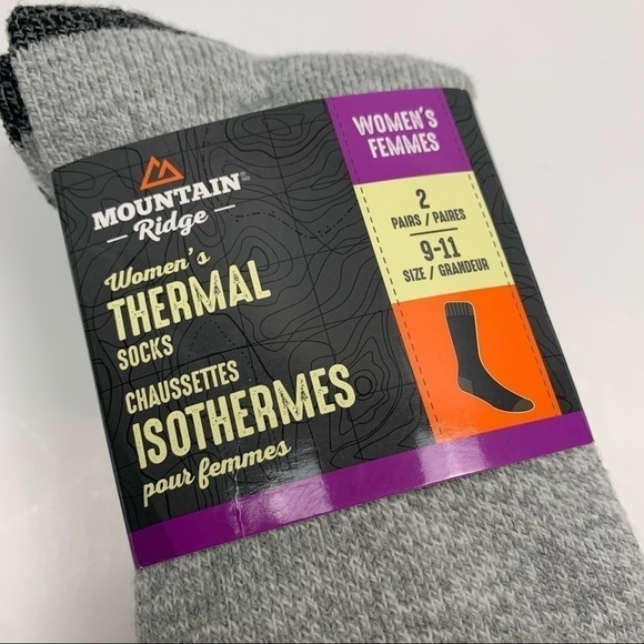 MOUNTAIN Ridge 2 Pairs Thermal Socks Sz 9-11 New - Picture 2 of 5